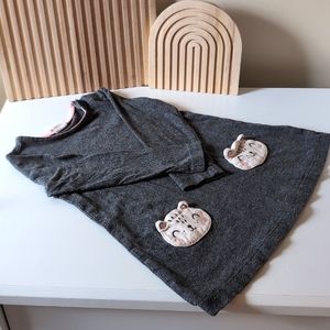 H&M 12-18 month lightweight gray long sleeve animal dress